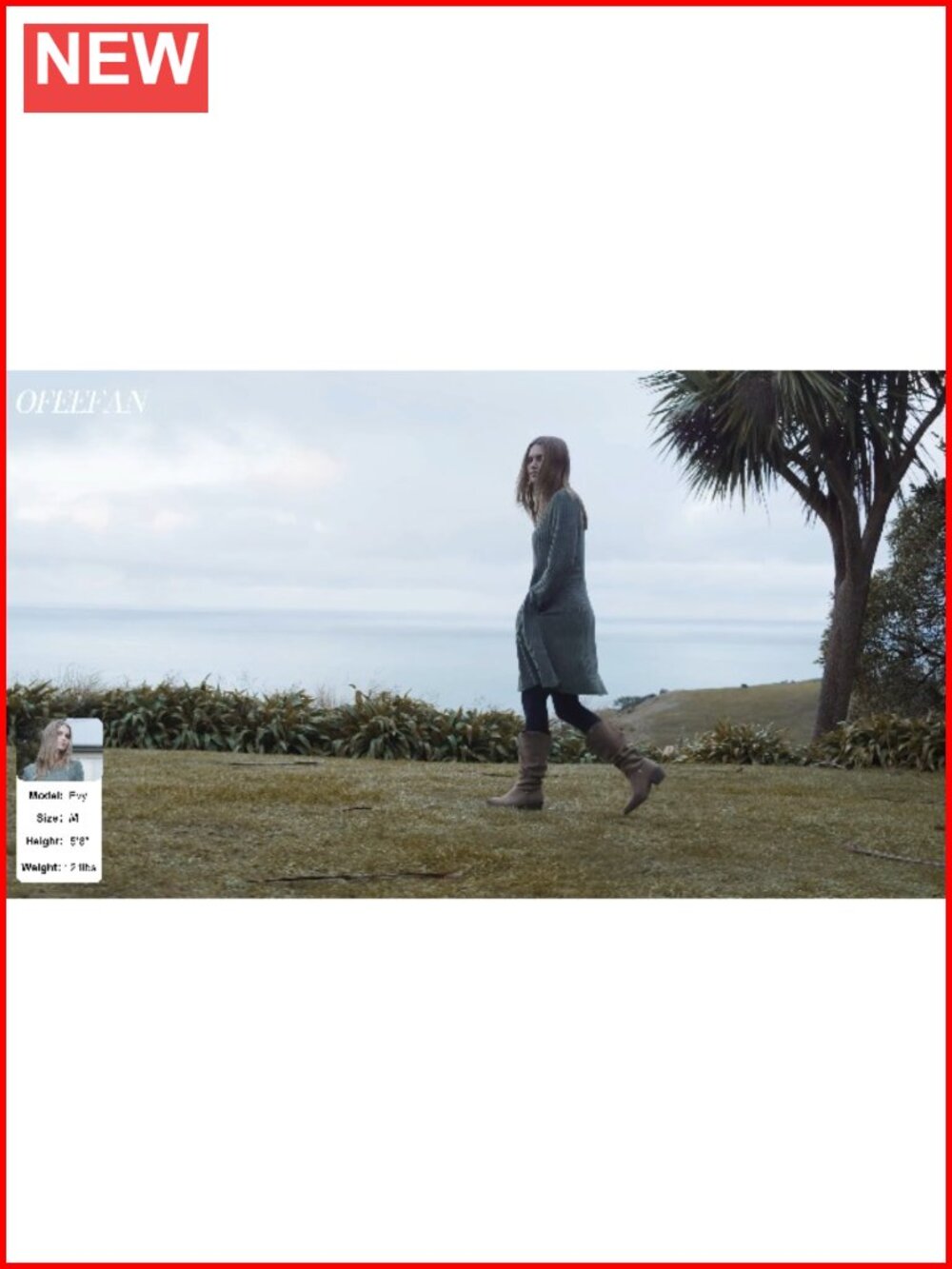 Long Sleeve Crew Neck Empire Waist Tunic Dress with Pockets - Picture 6 of 6